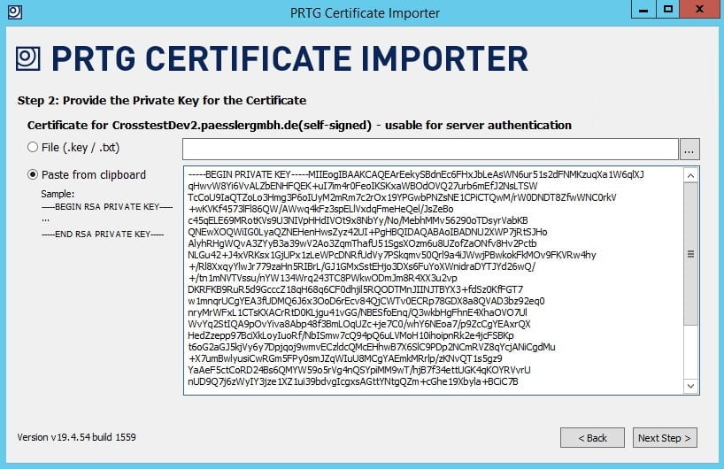 Certificate Importer Step 2