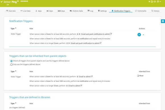 Capteur de capture d'écran PRTG Ping