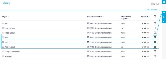 PRTG Screenshot zwischen Maps rotieren