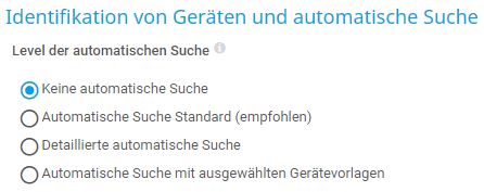 Screenshot PRTG Automatische Suche Geräteerkennung
