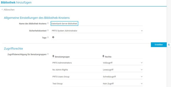 PRTG Screenshot Bibliothek hinzufügen