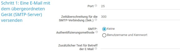 PRTG Screenshot Schritt 1 E-Mail-Versand über übergeordnetes Gerät (SMTP Servicer)