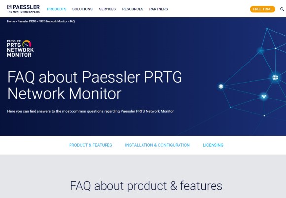 Perguntas frequentes sobre o site do PRTG