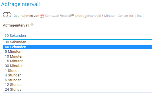 PRTG Screenshot-Abfrageintervall