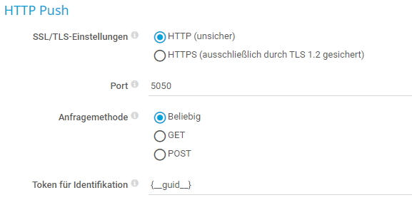 PRTG-Screenshot gibt HTTP-Push an