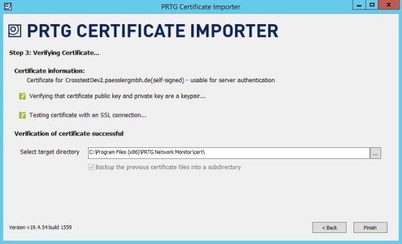 Certificate Importer Step 3