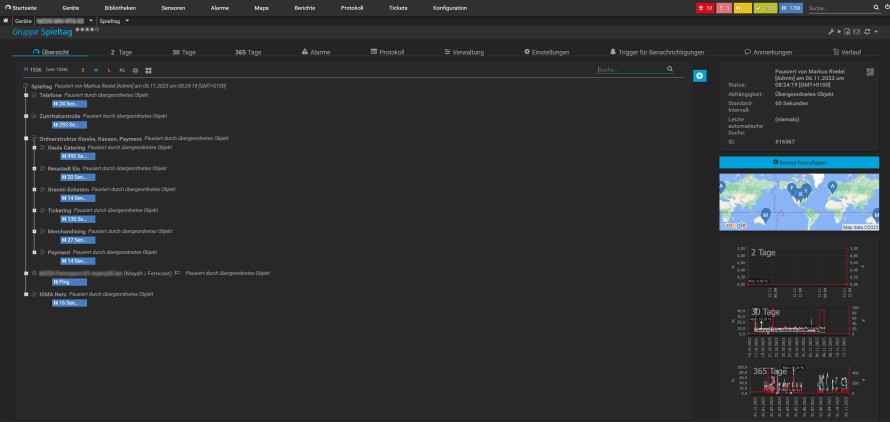 ase study mainz 05 captura de pantalla árbol de dispositivos