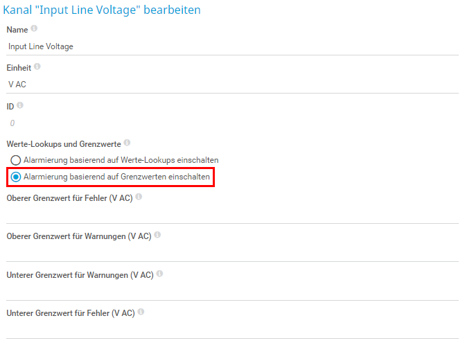 PRTG-Screenshot Kanal bearbeiten Grenzwertalarmierung aktivieren