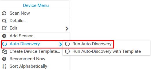 Captura de pantalla del descubrimiento automático de PRTG