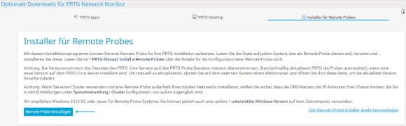 PRTG Screenshot Classic Remote Probe Installer