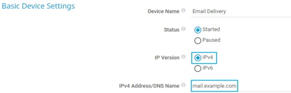 Captura de pantalla de PRTG Configuración básica del dispositivo