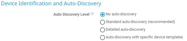Screenshot PRTG Auto Discovery device identification