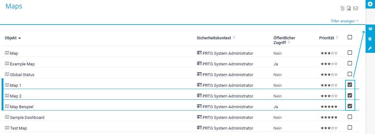 PRTG Screenshot zwischen Maps rotieren