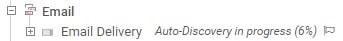 Screenshot PRTG Auto Discovery Email delivery progress
