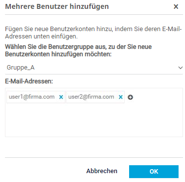PRTG Screenshot Mehrere Benutzer hinzufügen