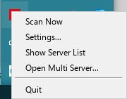 Screenshot tray icon context menu