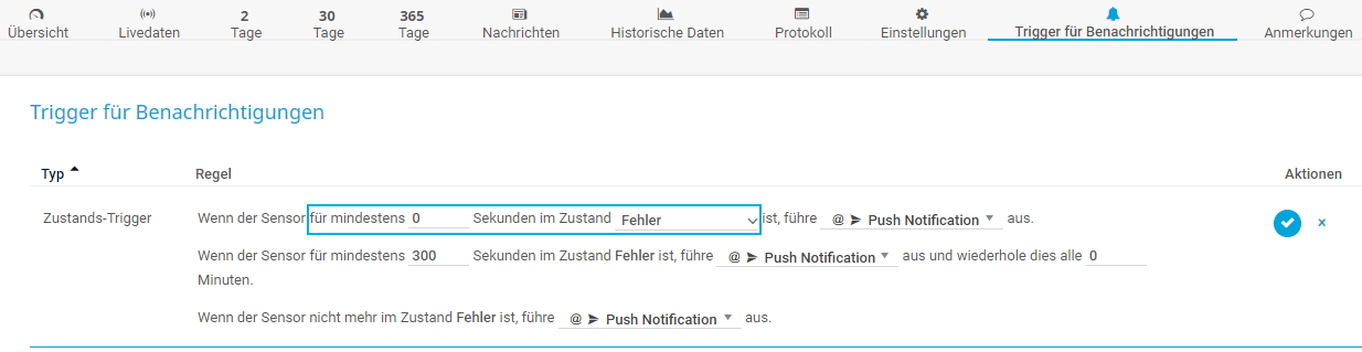 Trigger für Benachrichtigungen von PRTG-Screenshots