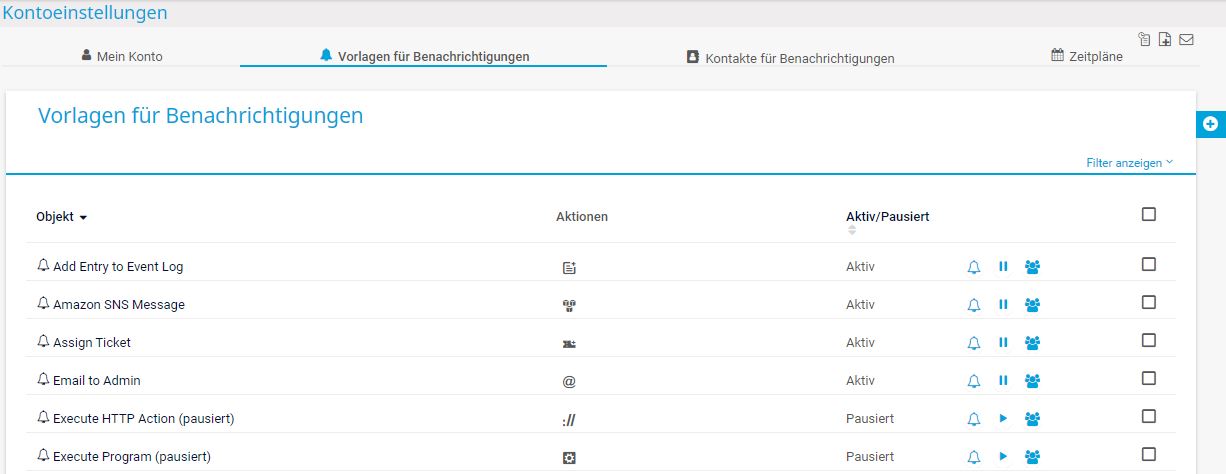 PRTG Vorlagen für Benachrichtigungen über Screenshots