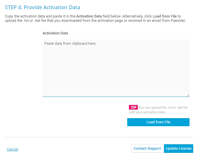 PRTG Screenshot Step 4 - provide activation data