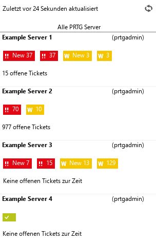 PRTG Screenshot-Übersicht über alle Server