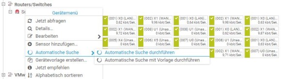 Screenshot PRTG Automatische Suche ausführen