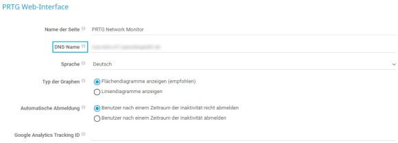 PRTG Screenshot Web-Interface - DNS-Name