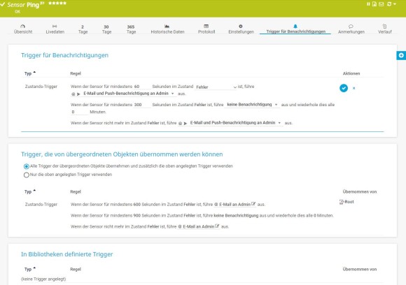 PRTG Screenshot Sensor Ping