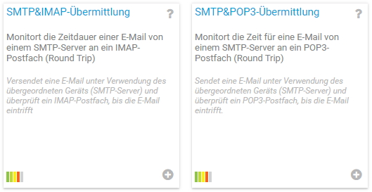 PRTG Bildschirmfoto E-Mail Roundtrip Sensoren