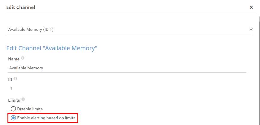 PRTG Screenshot channel settings