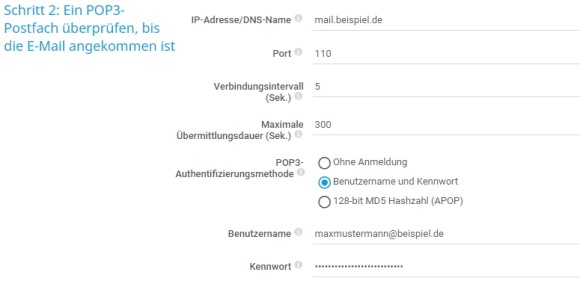 PRTG-Screenshot Schritt 2: Überprüfen Sie ein POP3-Postfach, bis eine E-Mail ankommt