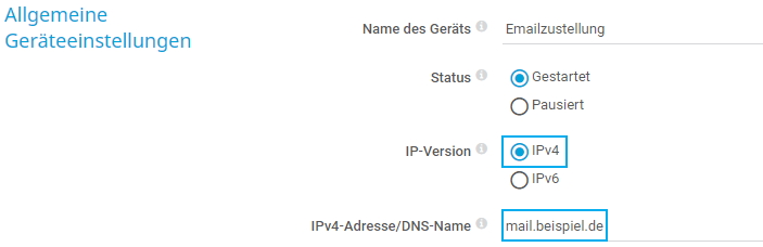 PRTG Screenshot Grundlegende Geräteeinstellungen