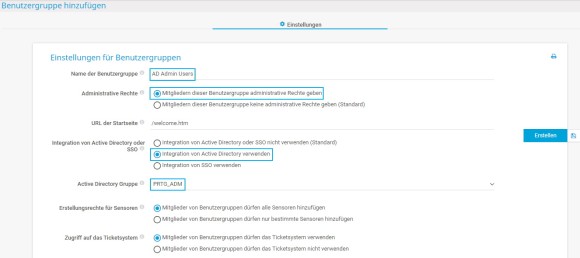 Screenshot PRTG Benutzergruppe hinzufügen
