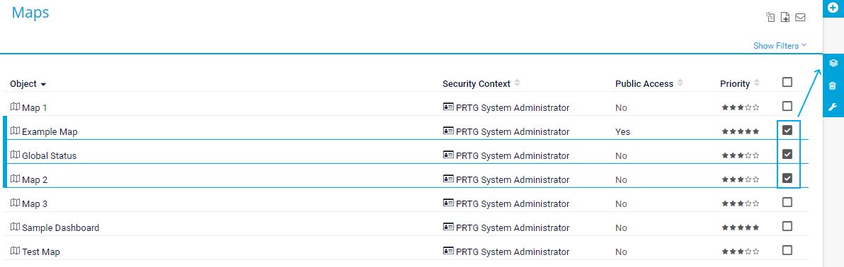 PRTG Screenshot rotate between maps