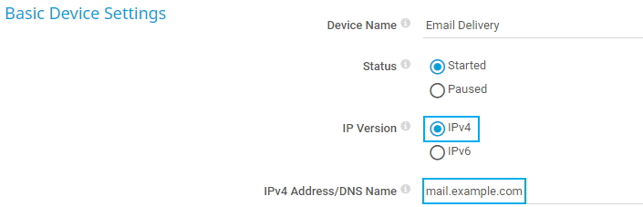 Captura de pantalla de PRTG Configuración básica del dispositivo