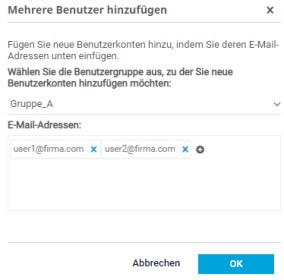 PRTG Screenshot Mehrere Benutzer hinzufügen