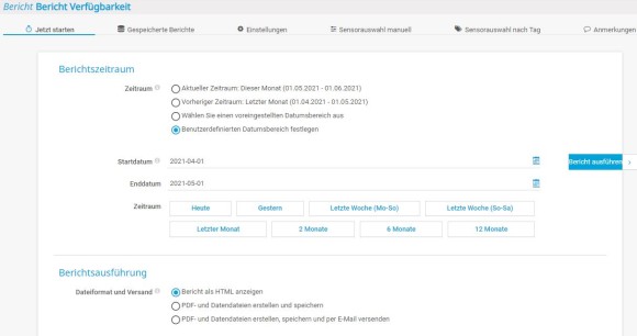 PRTG Screenshot Bericht Zeitraum